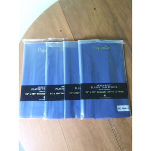 Exquisite Plastic Tablecover Navy Blue, 54" x 108", set of 4